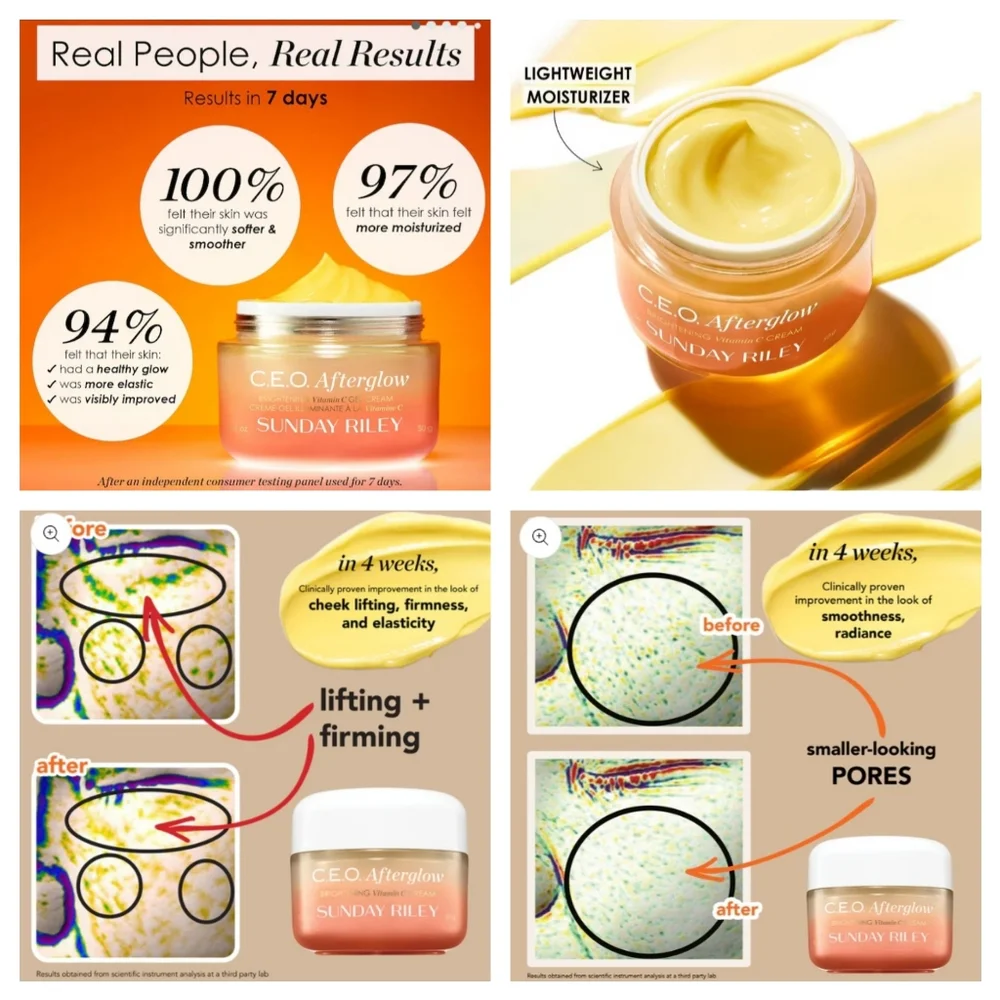 🎉2•$13/3•$18🎉 SUNDAY RILEY C.E.O. Afterglow Brightening Vitamin C Gel Cream